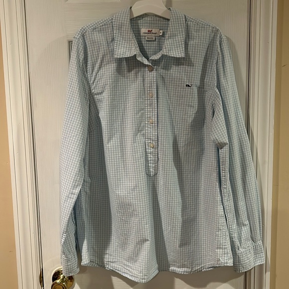 Vineyard Vines gingham blouse size 14 - Picture 1 of 6